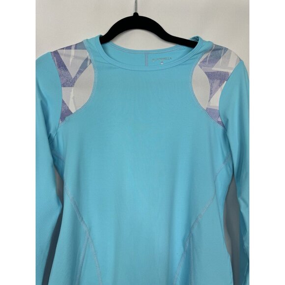 Sofibella Long Sleeve Blue Raglan Sleeve Long Sleeve Top Tennis Pickleball Golf - Picture 3 of 8